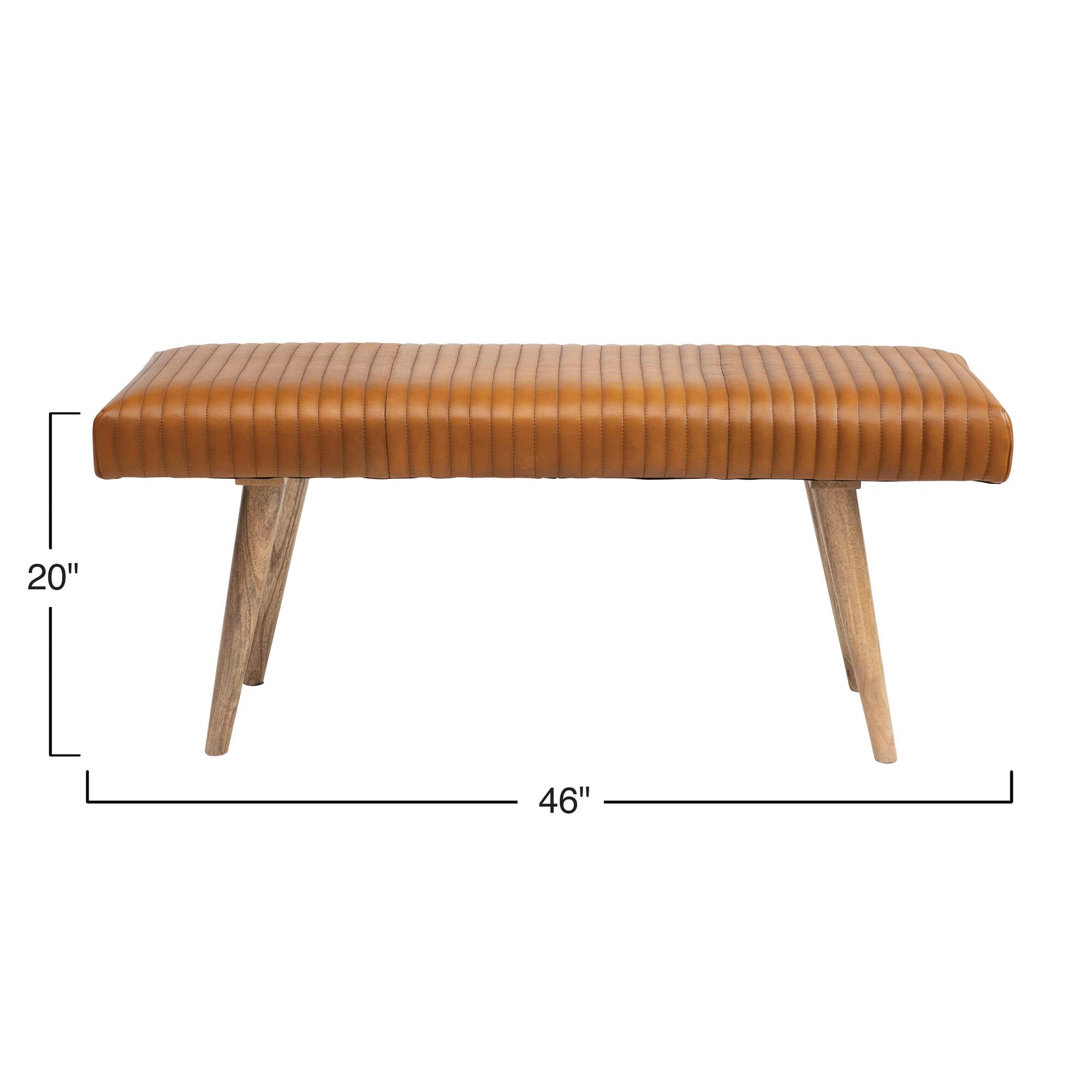 Hello Honey® 46" Wood & Leather Bench